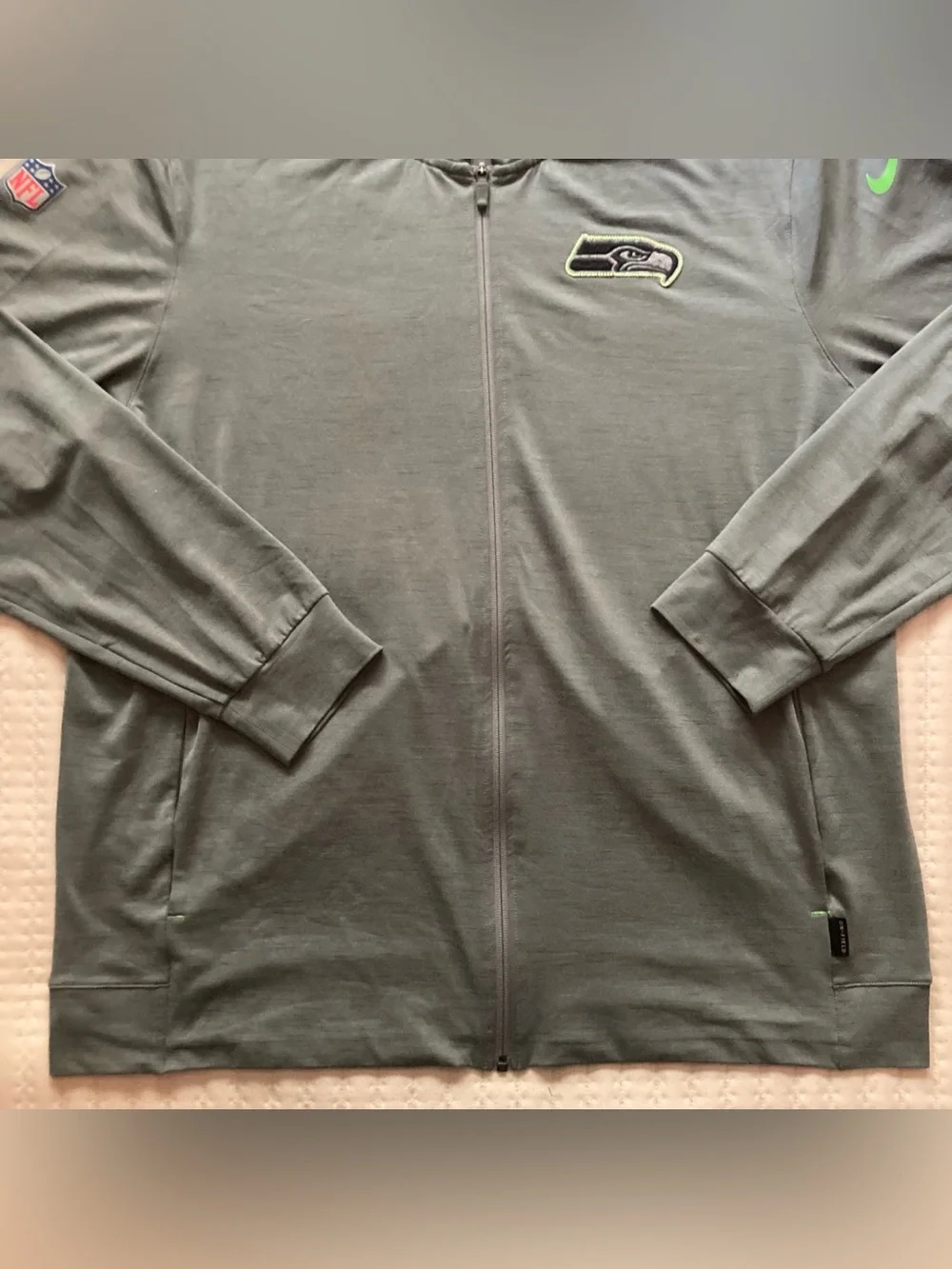 Seattle Seahawks Nike Full Zip Hoodie Jacket Men’s XL Gray On Field Dri Fit NFL